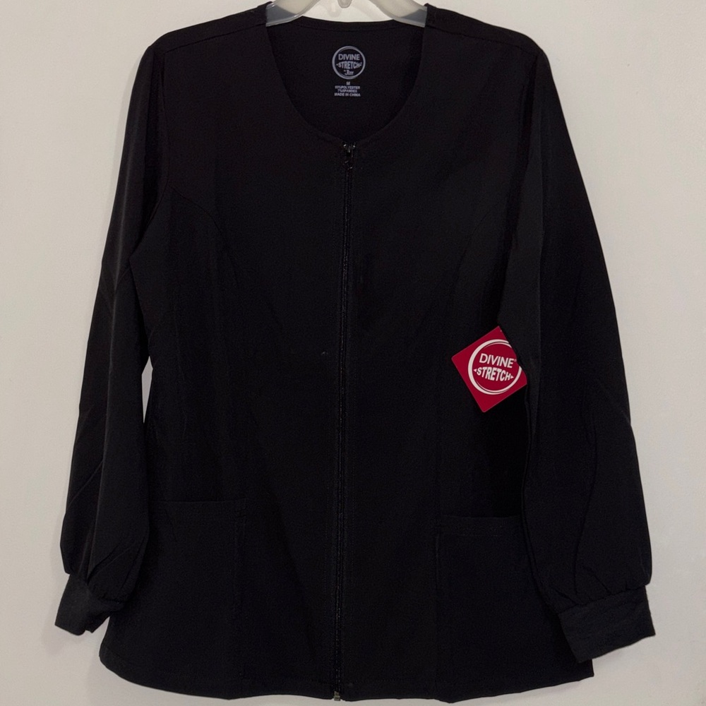 Divine Stretch Black Zip-Front Jacket